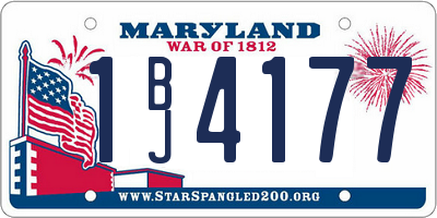 MD license plate 1BJ4177