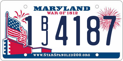 MD license plate 1BJ4187