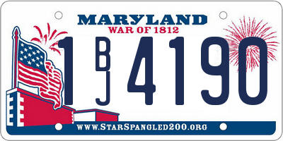 MD license plate 1BJ4190