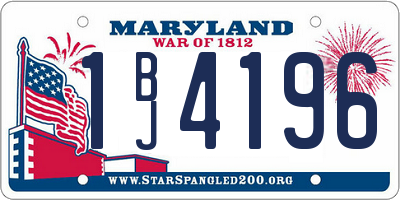 MD license plate 1BJ4196