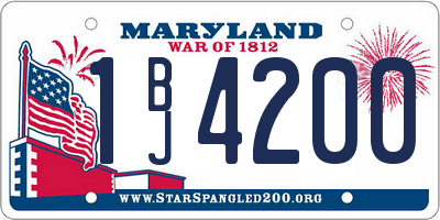 MD license plate 1BJ4200