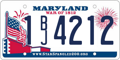 MD license plate 1BJ4212