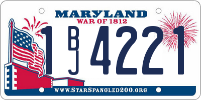 MD license plate 1BJ4221