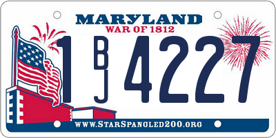 MD license plate 1BJ4227