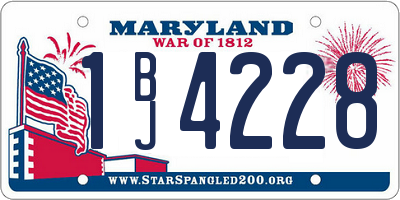 MD license plate 1BJ4228