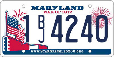 MD license plate 1BJ4240