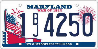 MD license plate 1BJ4250