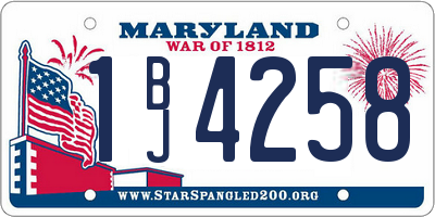 MD license plate 1BJ4258