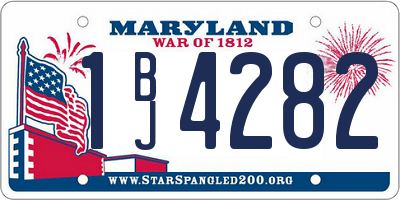 MD license plate 1BJ4282