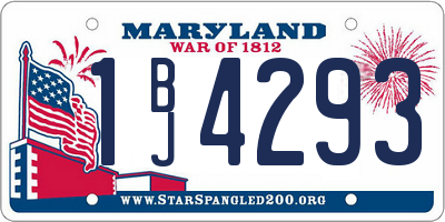 MD license plate 1BJ4293