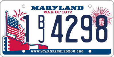 MD license plate 1BJ4298