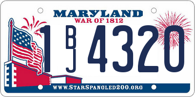 MD license plate 1BJ4320