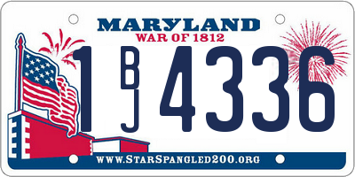 MD license plate 1BJ4336
