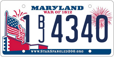 MD license plate 1BJ4340