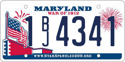 MD license plate 1BJ4341