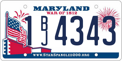 MD license plate 1BJ4343