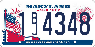 MD license plate 1BJ4348