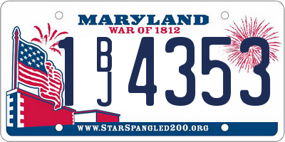 MD license plate 1BJ4353