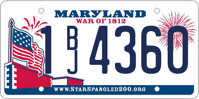 MD license plate 1BJ4360