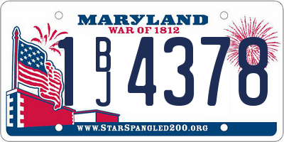 MD license plate 1BJ4378