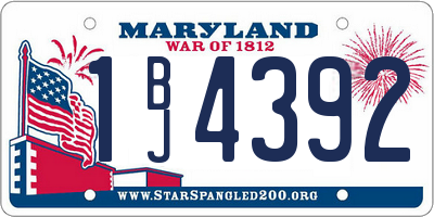 MD license plate 1BJ4392