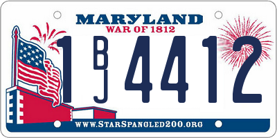 MD license plate 1BJ4412