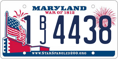 MD license plate 1BJ4438