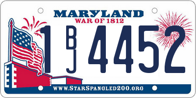MD license plate 1BJ4452