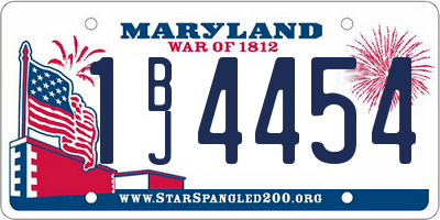 MD license plate 1BJ4454