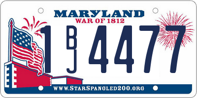 MD license plate 1BJ4477