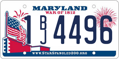 MD license plate 1BJ4496