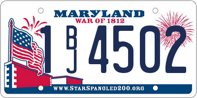 MD license plate 1BJ4502