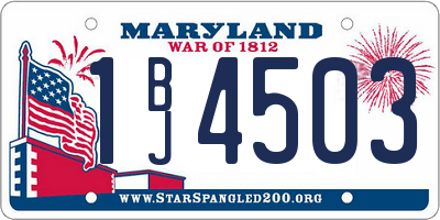 MD license plate 1BJ4503