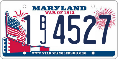 MD license plate 1BJ4527