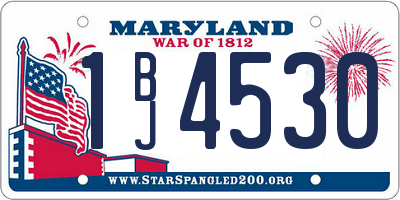MD license plate 1BJ4530