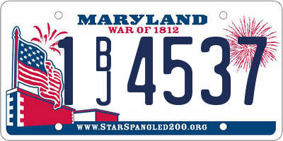 MD license plate 1BJ4537
