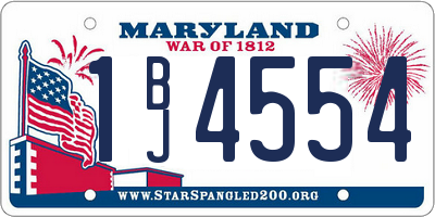MD license plate 1BJ4554