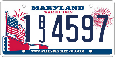 MD license plate 1BJ4597