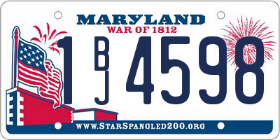 MD license plate 1BJ4598