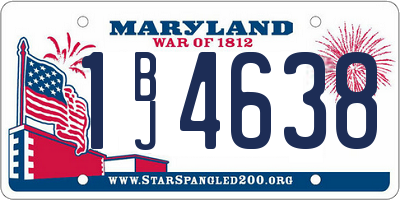 MD license plate 1BJ4638