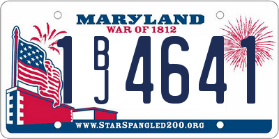 MD license plate 1BJ4641