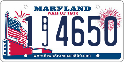 MD license plate 1BJ4650