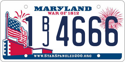 MD license plate 1BJ4666