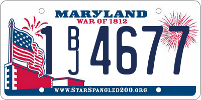 MD license plate 1BJ4677