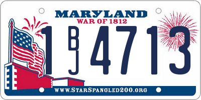 MD license plate 1BJ4713