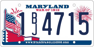 MD license plate 1BJ4715