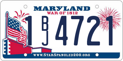 MD license plate 1BJ4721