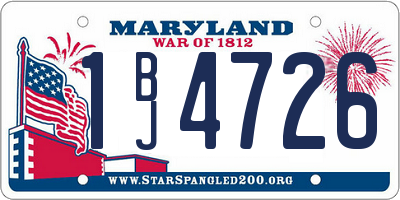 MD license plate 1BJ4726