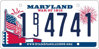 MD license plate 1BJ4741