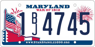MD license plate 1BJ4745